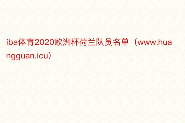 iba体育2020欧洲杯荷兰队员名单（www.huangguan.icu）