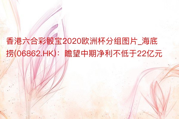 香港六合彩骰宝2020欧洲杯分组图片_海底捞(06862.HK)：瞻望中期净利不低于22亿元
